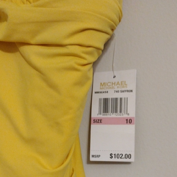 Michael Kors Yellow Swimsuit with Gathered Detail - Picture 4 of 7